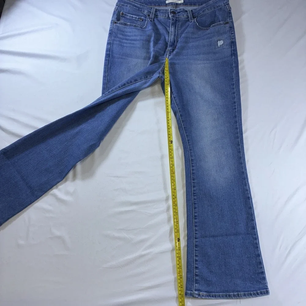 Levi's‎ 725 High Rise Bootcut Stretch Distressed Jeans Women's W32 L30 Blue